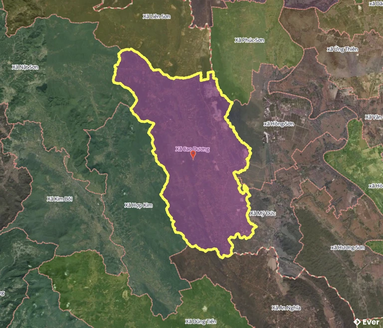 Bản đồ xã Cao Dương, Phú Thọ sau sáp nhập