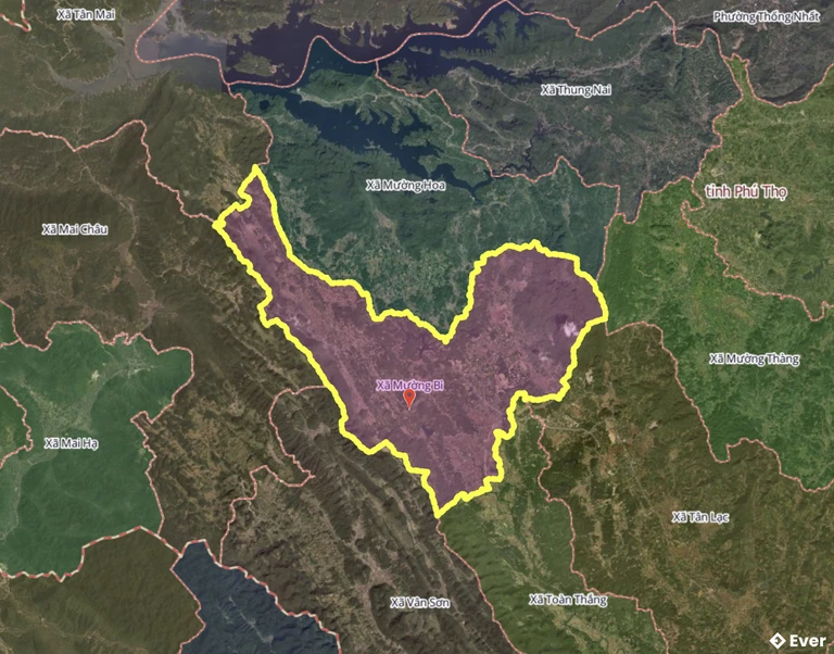 Bản đồ xã Mường Bi, Phú Thọ sau sáp nhập