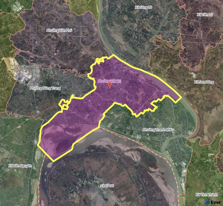 Bản đồ phường Việt Trì, Phú Thọ sau sáp nhập