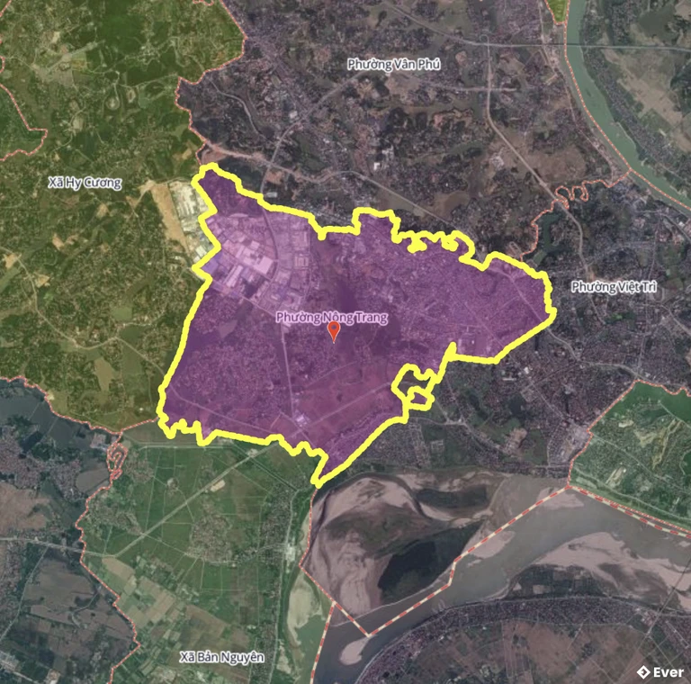 Bản đồ phường Nông Trang, Phú Thọ sau sáp nhập