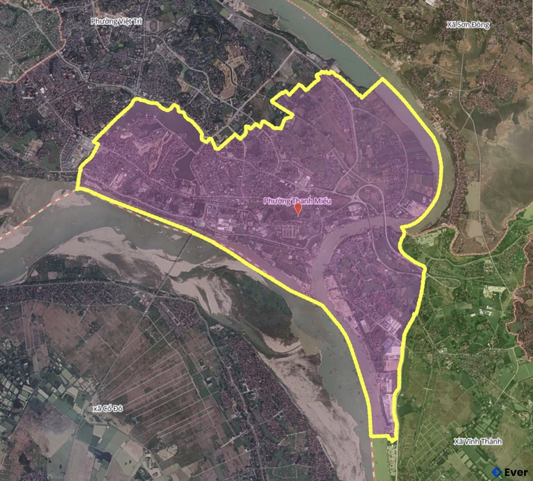 Bản đồ phường Thanh Miếu, Phú Thọ sau sáp nhập