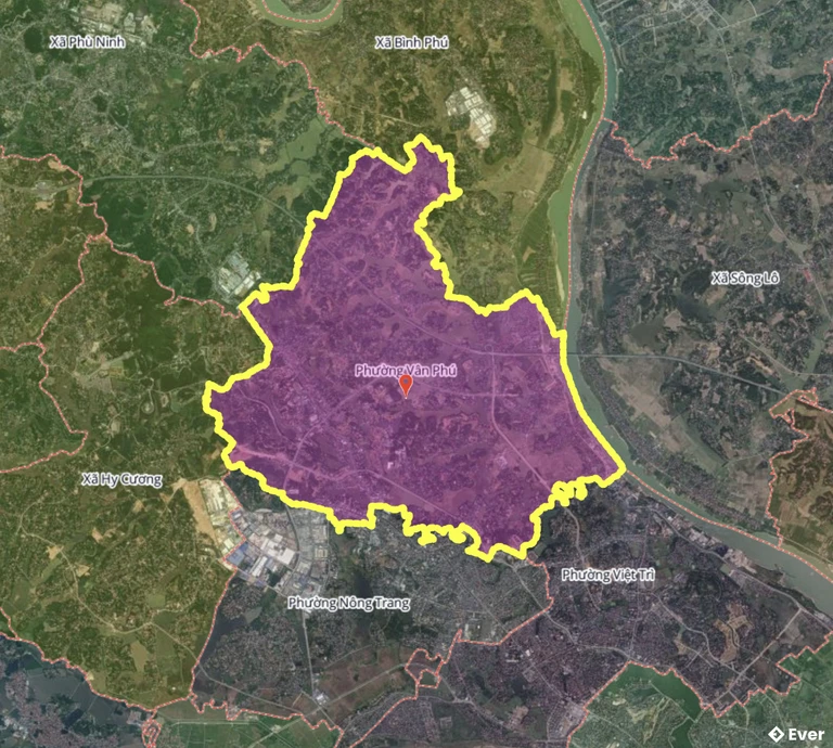 Bản đồ phường Vân Phú, Phú Thọ sau sáp nhập