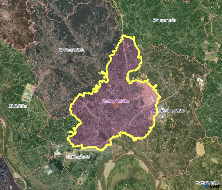 Bản đồ phường Phú Thọ, Phú Thọ sau sáp nhập