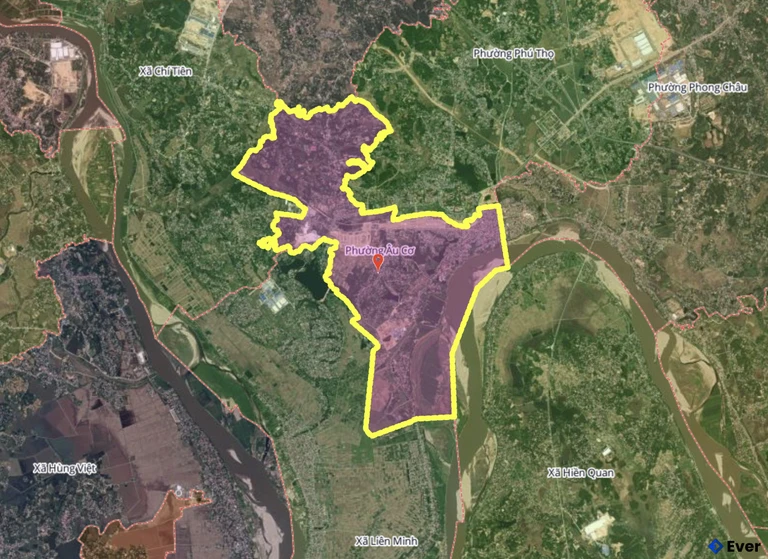 Bản đồ phường Âu Cơ, Phú Thọ sau sáp nhập