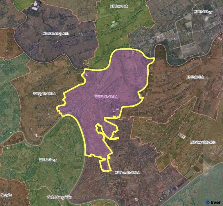 Bản đồ xã Bắc Thái Ninh, Hưng Yên sau sáp nhập