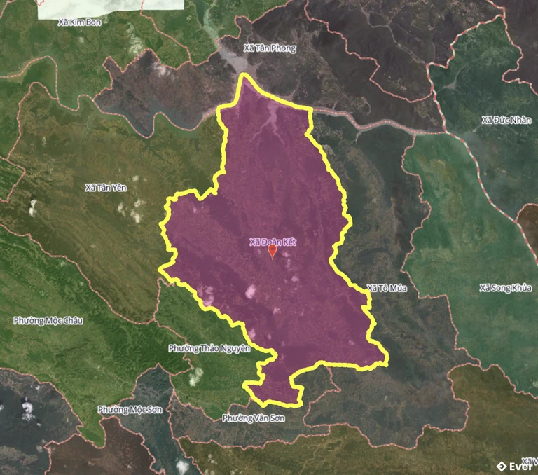 Bản đồ xã Đoàn Kết, Sơn La sau sáp nhập