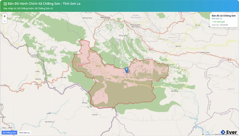 Bản đồ hành chính xã Chiềng Sơn
