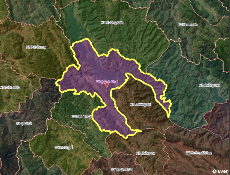 Bản đồ xã Quỳnh Nhai, Sơn La sau sáp nhập