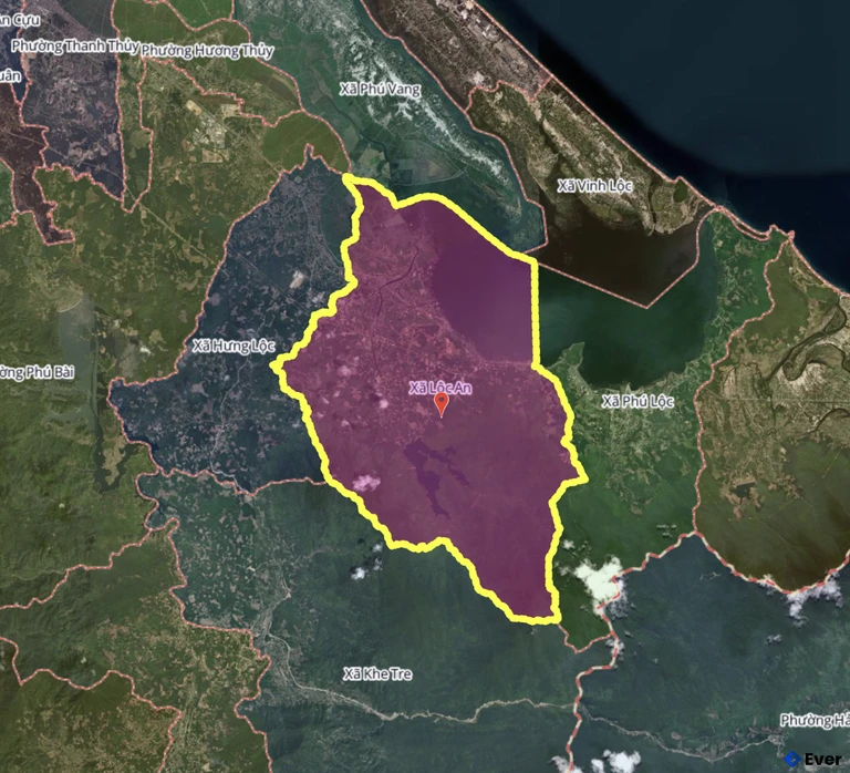 Bản đồ xã Lộc An, Huế sau sáp nhập