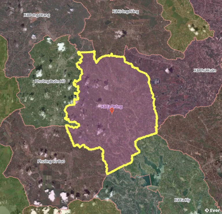 Bản đồ xã Ea Drông, Đắk Lắk sau sáp nhập