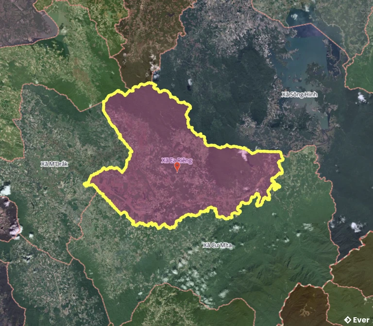 Bản đồ xã Ea Riêng, Đắk Lắk sau sáp nhập