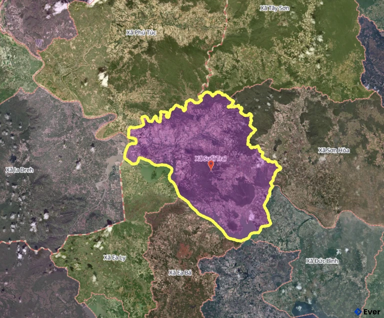 Bản đồ xã Suối Trai, Đắk Lắk sau sáp nhập