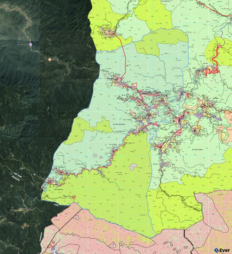 Bản đồ quy hoạch xã Yên khương