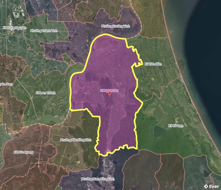 Bản đồ xã Nghi Xuân, Hà Tĩnh sau sáp nhập