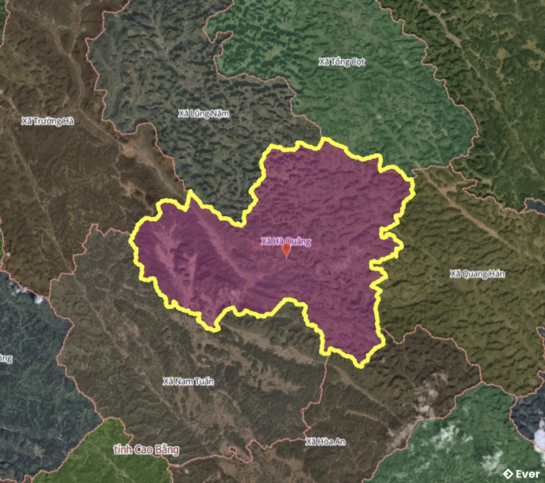 Bản đồ xã Hà Quảng, Cao Bằng sau sáp nhập