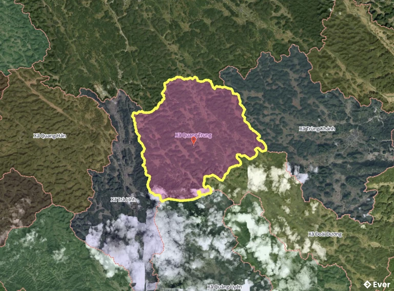 Bản đồ xã Quang Trung, Cao Bằng sau sáp nhập