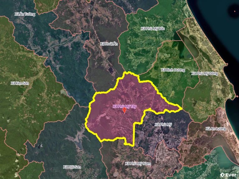 Bản đồ xã Phù Mỹ Tây, Gia Lai sau sáp nhập