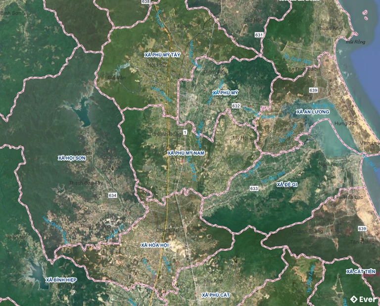 Bản đồ xã Phù Mỹ Nam, Gia Lai sau sáp nhập