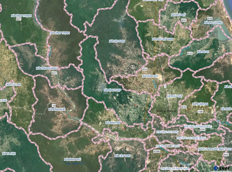 Bản đồ xã Bình Hiệp, Gia Lai sau sáp nhập