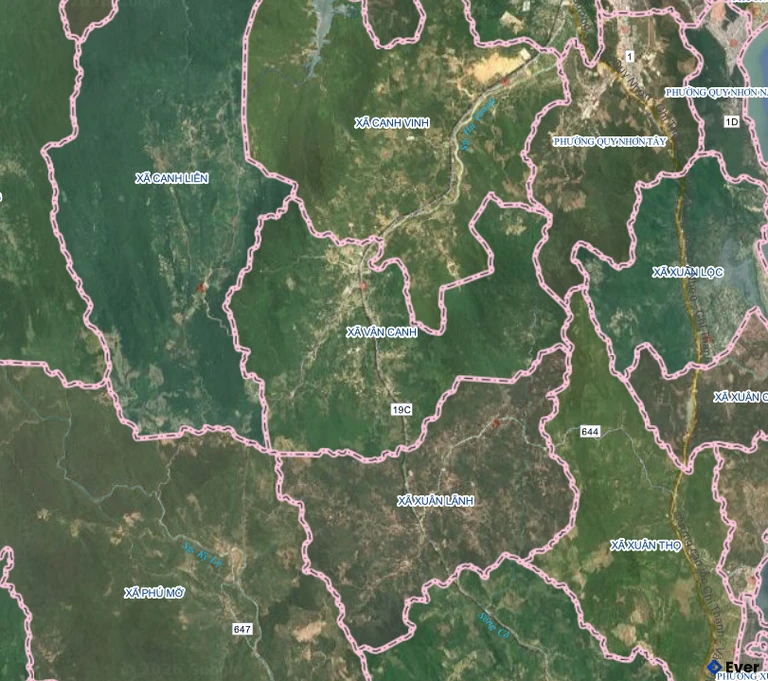 Bản đồ xã Vân Canh, Gia Lai sau sáp nhập