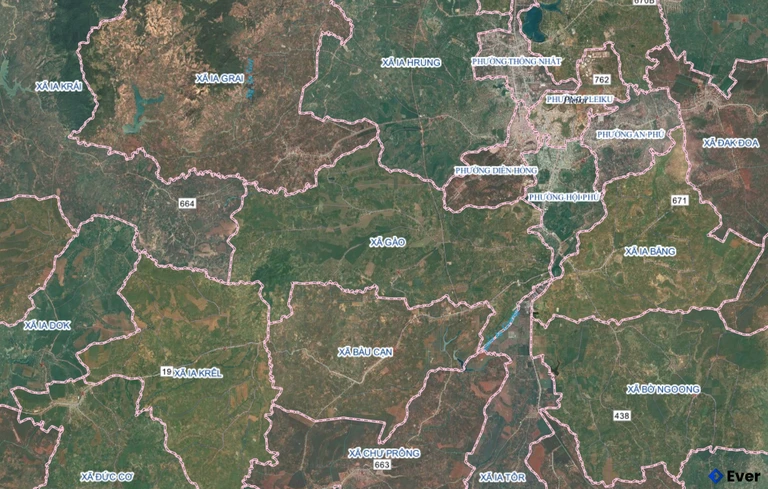 Bản đồ xã Gào, Gia Lai sau sáp nhập