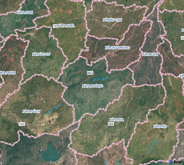 Bản đồ xã Ia Boòng, Gia Lai sau sáp nhập