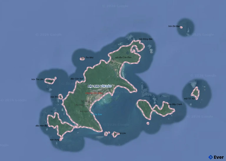 Bản đồ Đặc khu Côn Đảo, thành phố Hồ Chí Minh