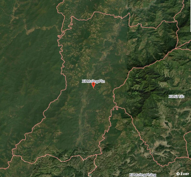 Bản đồ địa hình xã Mường Pồn sau sáp nhập