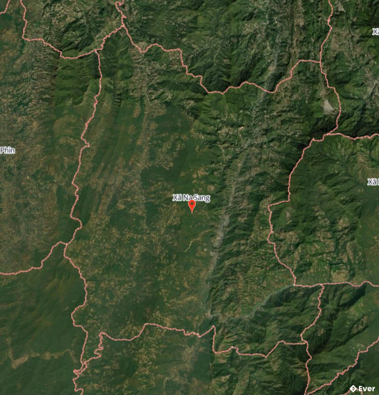 Bản đồ địa hình xã Na Sang sau sáp nhập