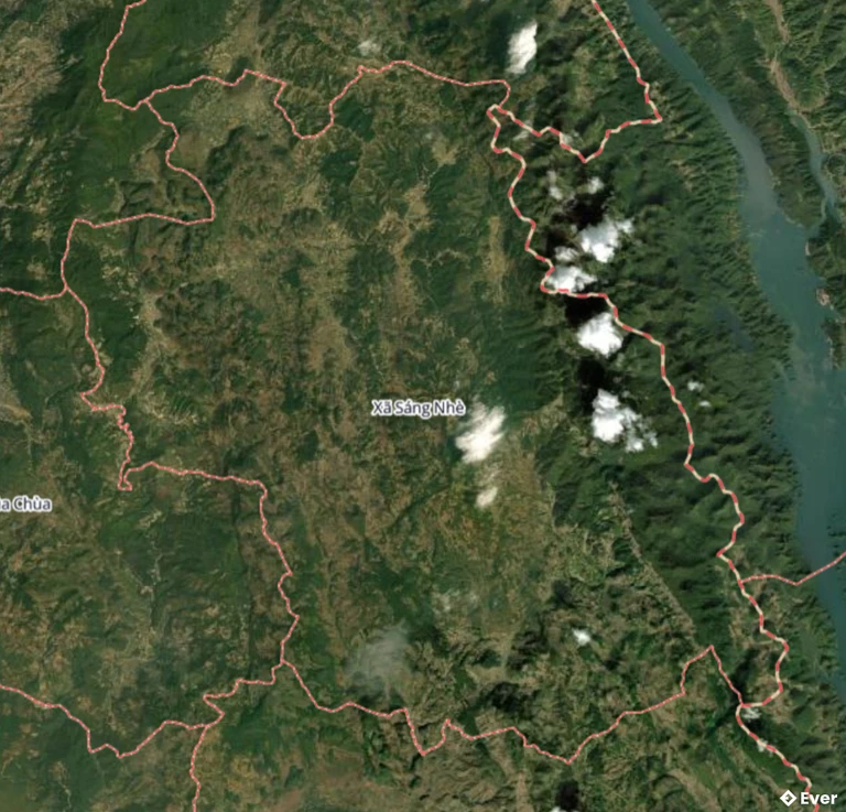 Bản đồ địa hình xã Sáng Nhè sau sáp nhập