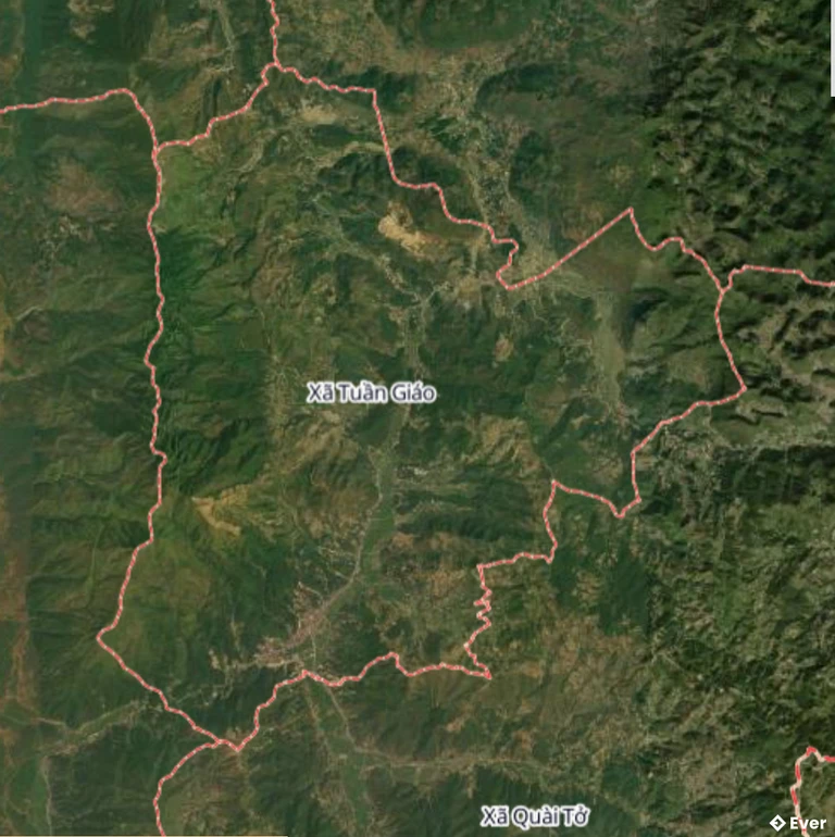 Bản đồ địa hình xã Tuần Giáo sau sáp nhập