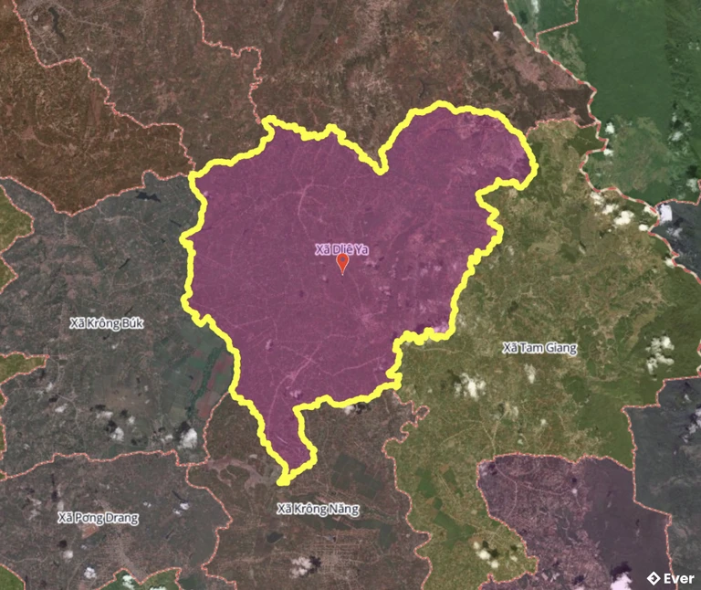 Bản đồ Dliê Ya, Đắk Lắk sau sáp nhập