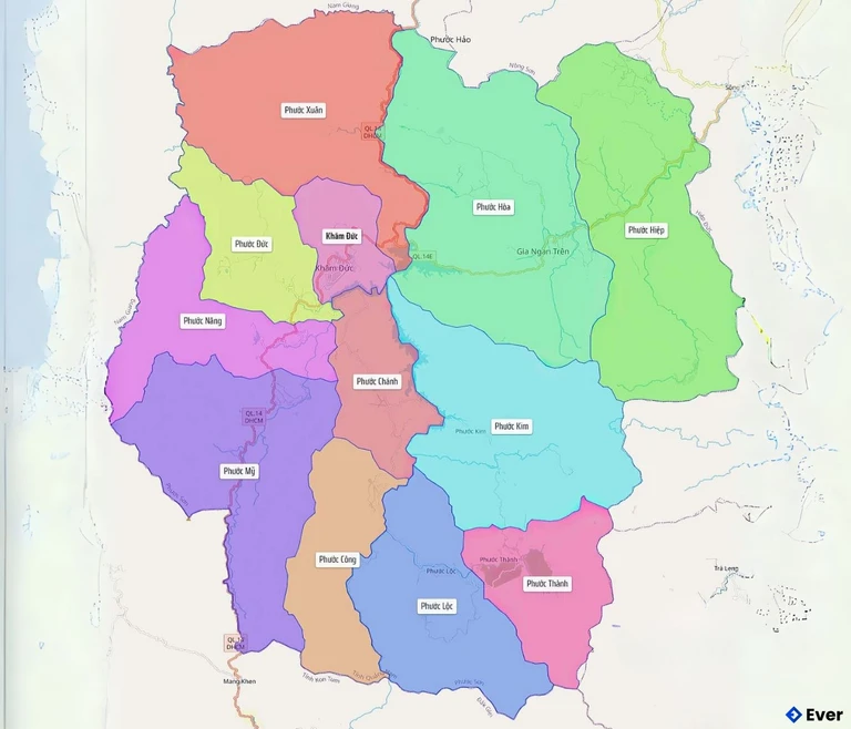 Bản đồ đơn vị hành chính Huyện Phước Sơn