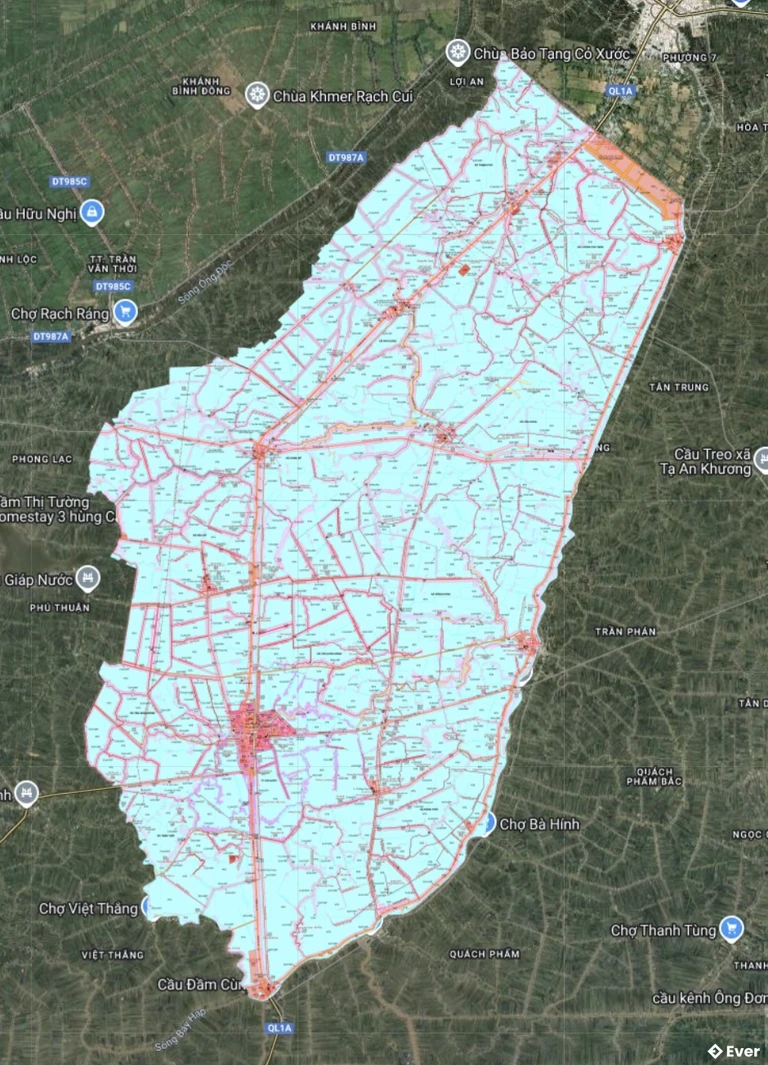 Bản đồ giao quy hoạch Huyện Cái Nước