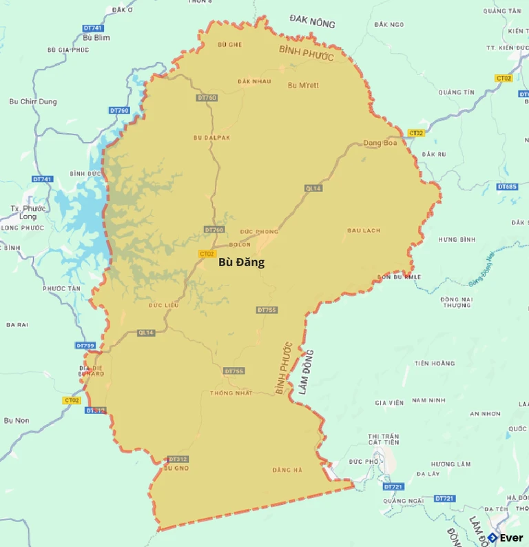 Bản đồ giao thông huyện Bù Đăng
