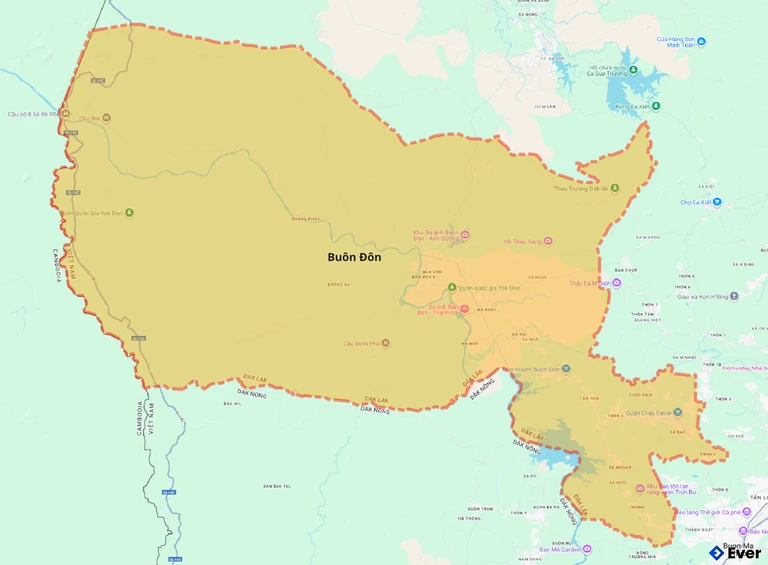 Bản đồ giao thông huyện Buôn Đôn