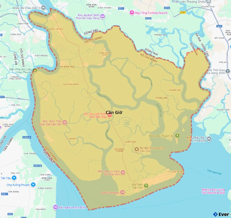 Bản đồ giao thông huyện Cần Giờ