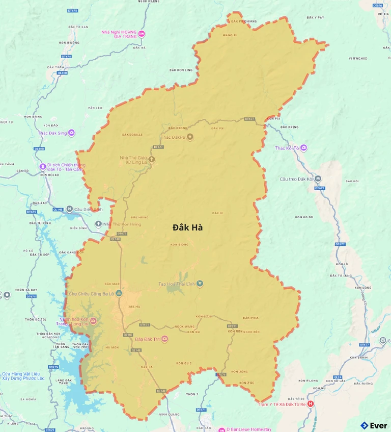 Bản đồ giao thông huyện Đăk Hà