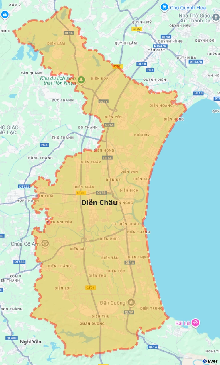 Bản đồ giao thông huyện Diễn Châu