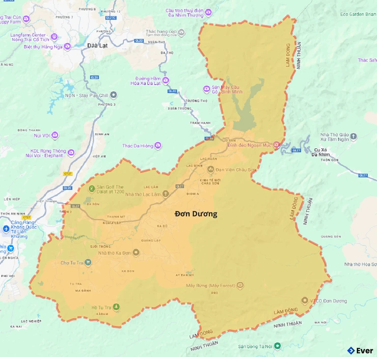 Bản đồ giao thông huyện Đơn Dương