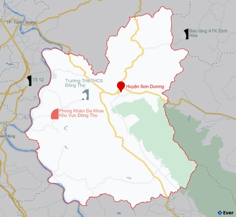 Bản đồ giao thông Huyện Đông Dương
