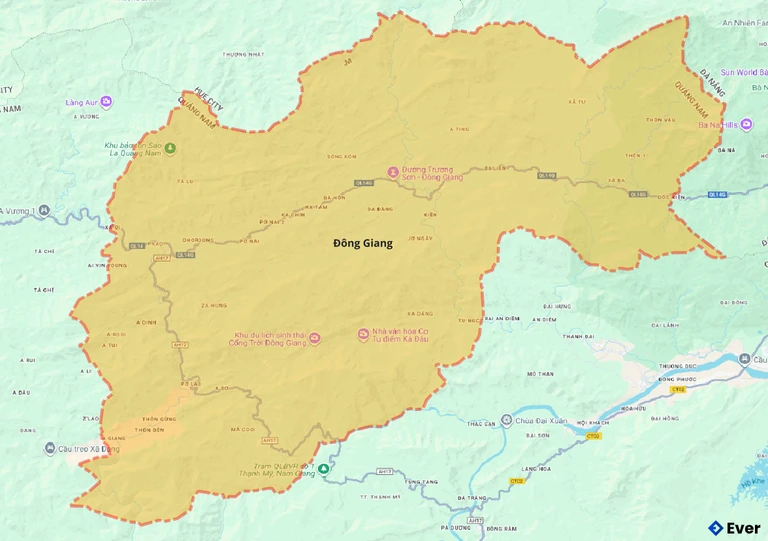 Bản đồ giao thông huyện Đông Giang