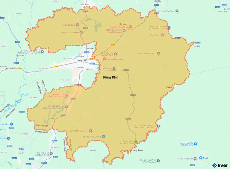 Bản đồ giao thông huyện Đồng Phú