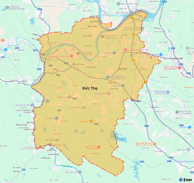 Bản đồ giao thông huyện Đức Thọ