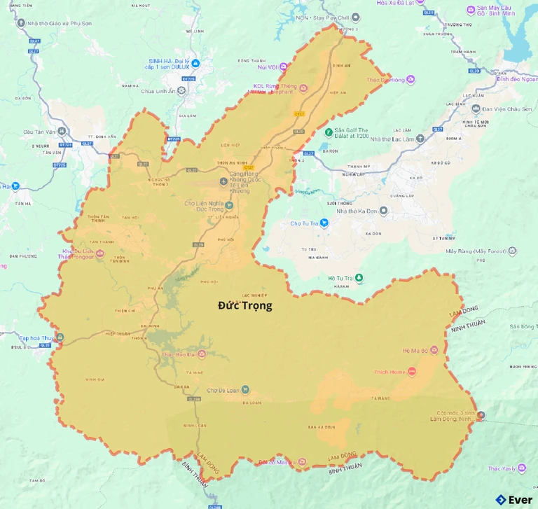 Bản đồ giao thông huyện Đức Trọng