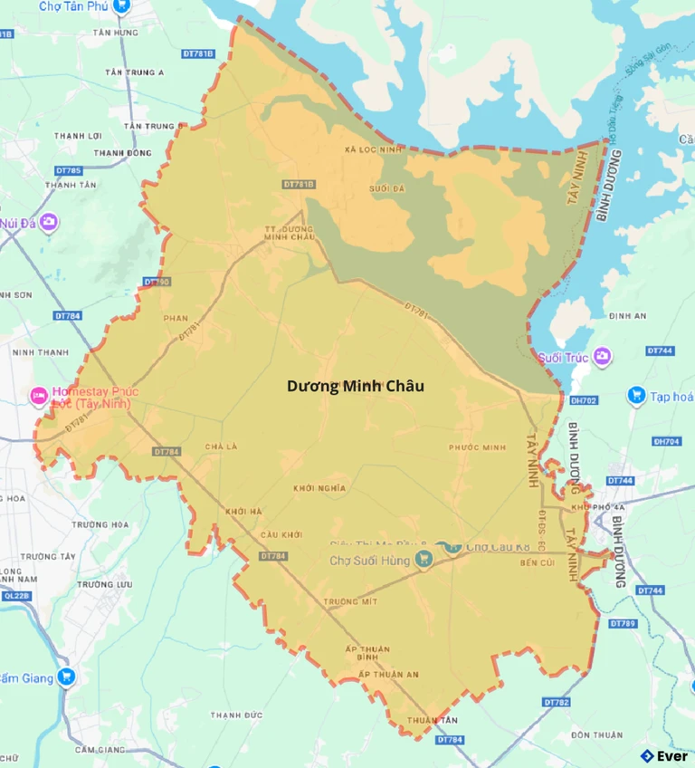 Bản đồ giao thông huyện Dương Minh Châu