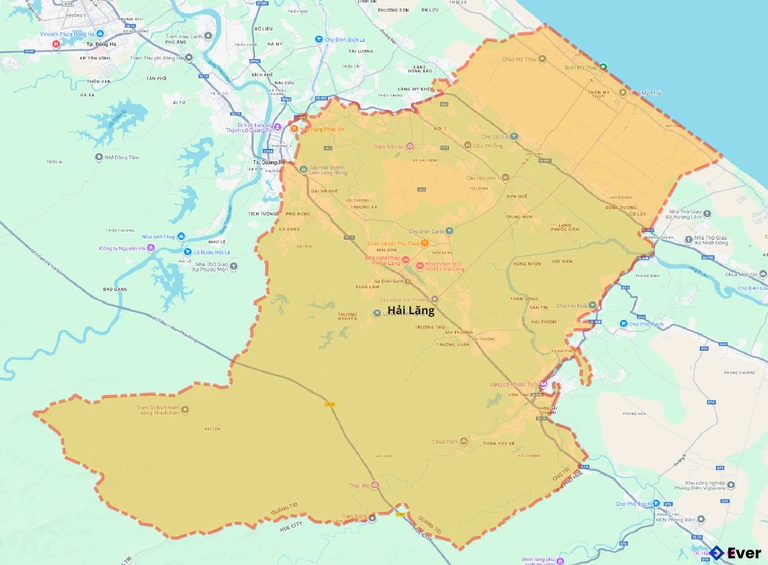 Bản đồ giao thông huyện Hải Lăng