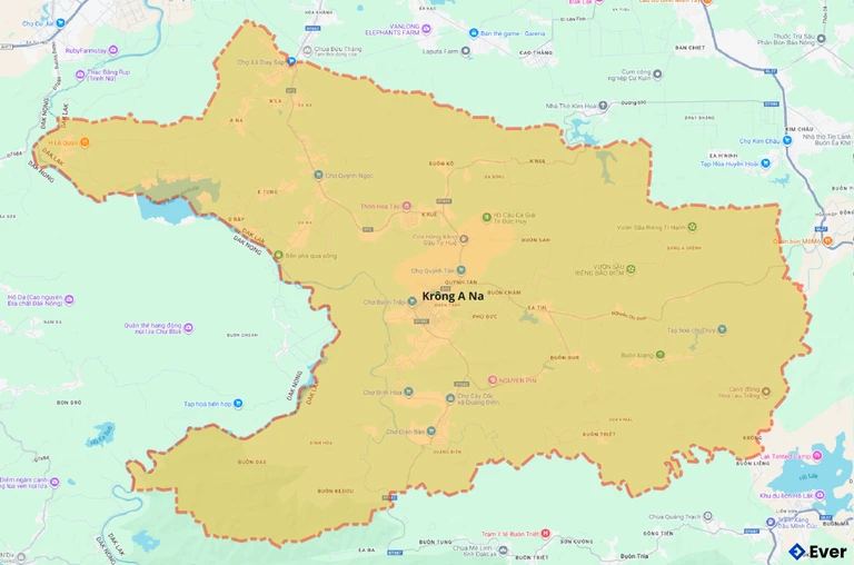 Bản đồ giao thông huyện Krông Ana