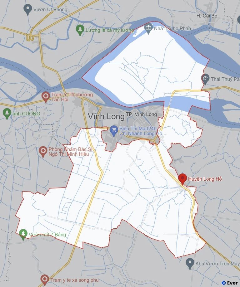 Bản đồ giao thông Huyện Long Hồ