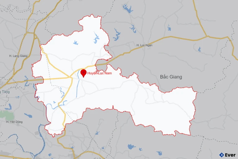 Bản đồ giao thông huyện Lục Nam